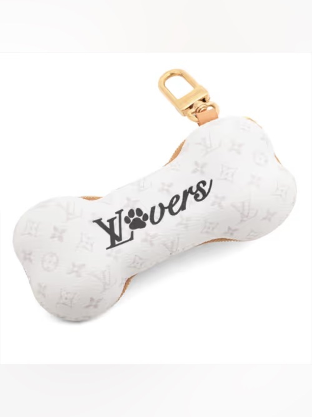 Louis Vuitton Pharrell Bone Key Holder Bag Charm White Paw Monogram M02285